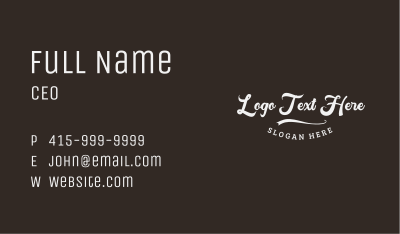 White Vintage Wordmark Business Card Image Preview