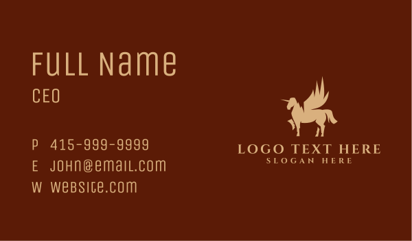 Luxe Unicorn Wings Business Card Design Image Preview