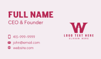 Letter W Wine Bottle  Business Card Image Preview