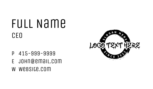 Urban Streetwear Wordmark Business Card Design Image Preview