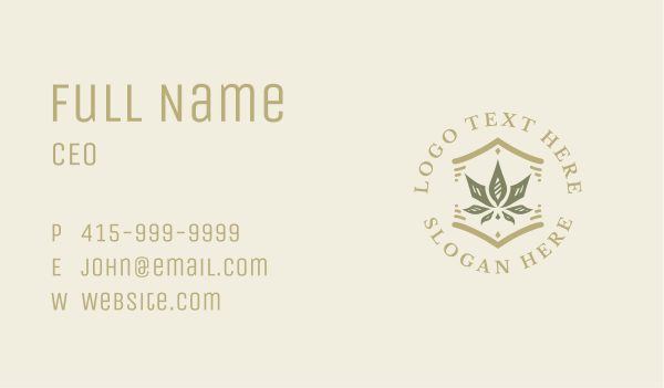 Natural Hemp Marijuana Business Card Design Image Preview