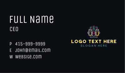 Neon Beer Bar  Business Card Image Preview