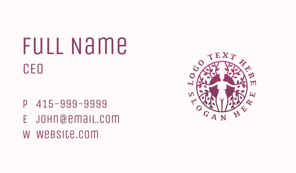 Meditation Tree Woman Business Card Design Image Preview