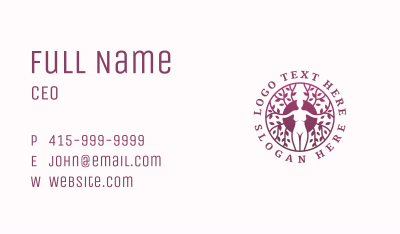 Meditation Tree Woman Business Card Image Preview
