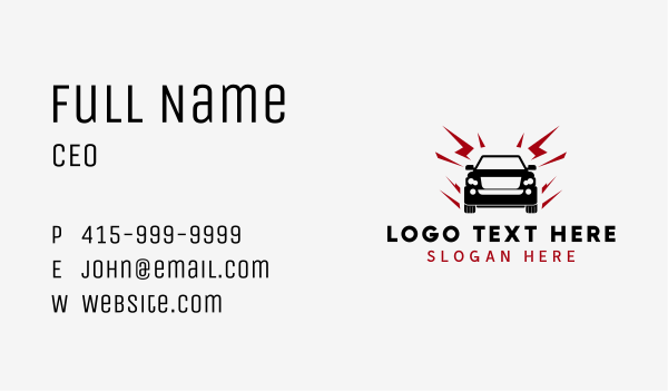 Lightning Fast Car Business Card Design Image Preview