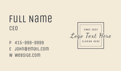 Cursive Square Company Business Card Image Preview