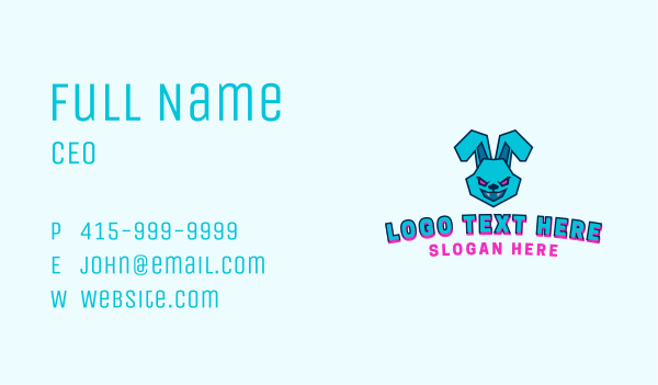 Evil Bunny Rabbit Business Card Design Image Preview