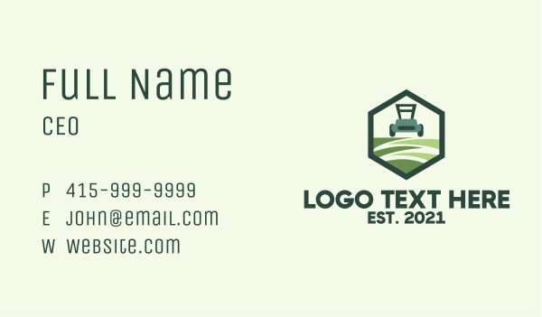 Hexagon Lawn Care  Business Card Design Image Preview