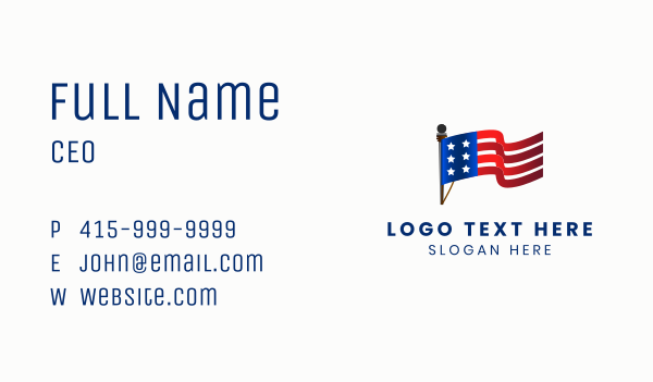 American Flag Pole Business Card Design Image Preview