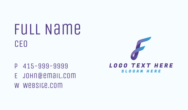 Gradient Business Letter F Business Card Design Image Preview
