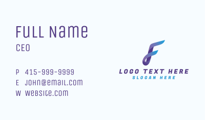 Gradient Business Letter F Business Card Image Preview