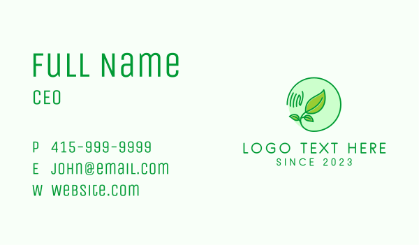 Nature Hand Seedling Business Card Design Image Preview