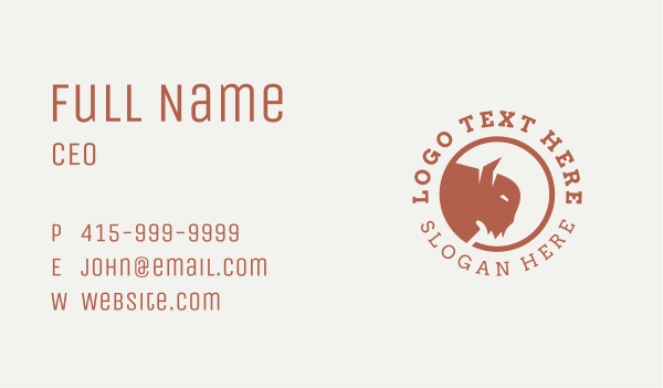 Bison Animal Farming Business Card Design Image Preview