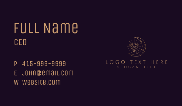 Moon Diamond Jewelry Business Card Design Image Preview