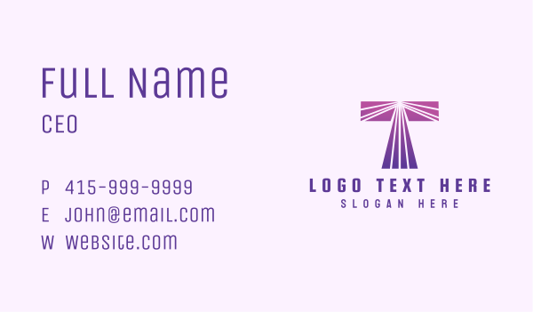 Modern Purple Letter T Business Card Design Image Preview