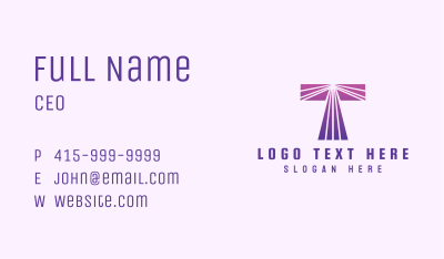 Modern Purple Letter T Business Card Image Preview