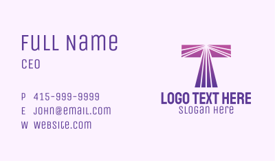 Modern Purple Letter T Business Card