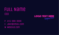 Pink Neon Bar Wordmark Business Card Image Preview