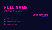 Pink Neon Bar Wordmark Business Card Image Preview