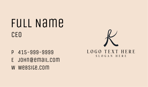 Fashion Designer Signature  Letter K Business Card Design Image Preview