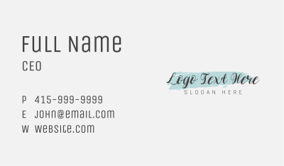 General Fashion Script Wordmark Business Card Image Preview