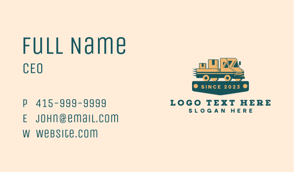 Delivery Truck Package Business Card Design Image Preview