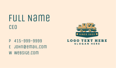 Delivery Truck Package Business Card Image Preview