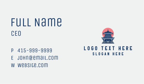 Pagoda Temple Architecture Business Card Design Image Preview