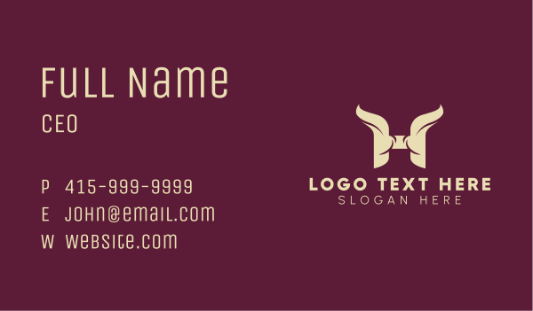 Horn Letter H Business Card Design Image Preview