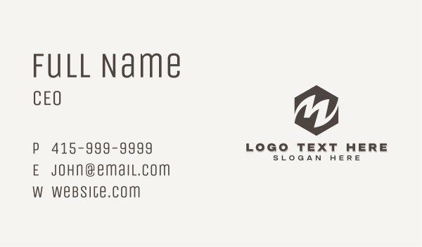 Hexagon Business Letter M Business Card Design Image Preview