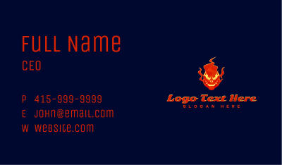 Fiery Demon Head Business Card Image Preview