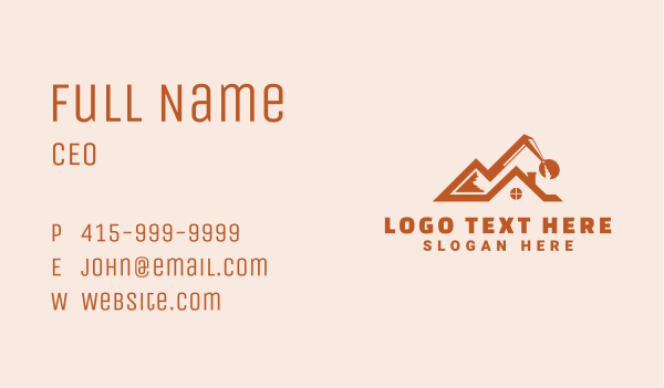 Home Mountain Excavator Business Card Design Image Preview