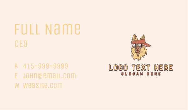 Dog Sunglasses Sun Visor Cap Business Card Design Image Preview