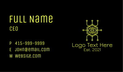Yellow Cyberspace Eye  Business Card Image Preview