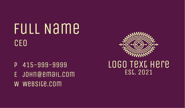 Tribal Eye Surveillance  Business Card Design Image Preview