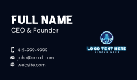 Neon Light Podcast Microphone Business Card Image Preview