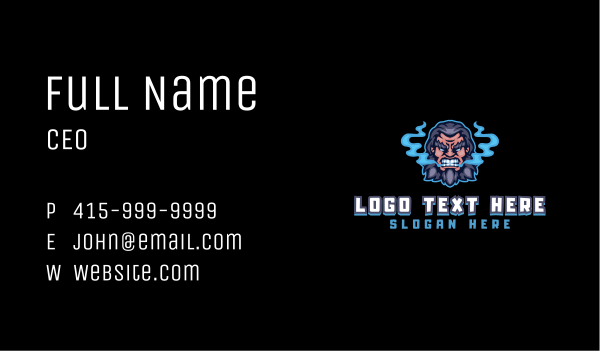 Caveman Smoke Vape Gaming Business Card Design Image Preview