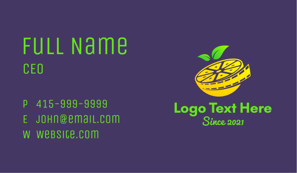Lemon Film Reel  Business Card Design Image Preview