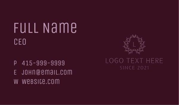 Elegant Leaf Garden  Business Card Design Image Preview