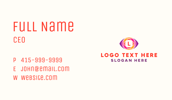 Colorful Geometric Eye Letter Business Card Design Image Preview