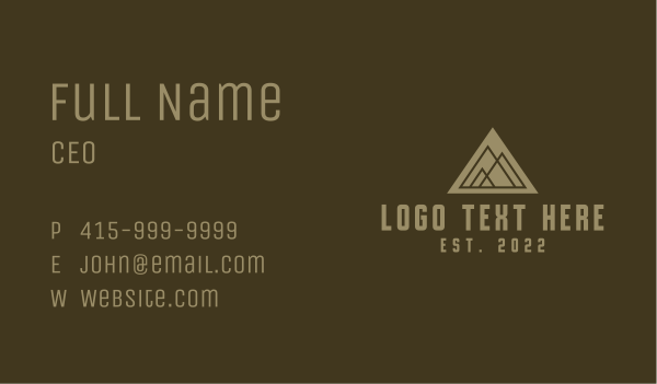Minimalist Mountain Landform Business Card Design Image Preview