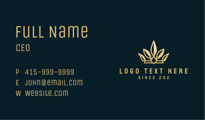 Natural Gold Leaf Crown Business Card Image Preview