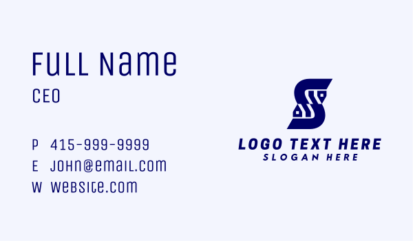 Blue Subdivision Letter S Business Card Design Image Preview