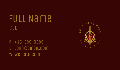 Knight Sword Shield Business Card Image Preview