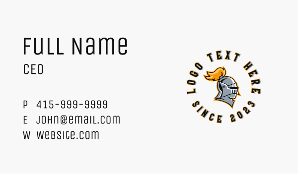 Gaming Knight Character Business Card Design Image Preview