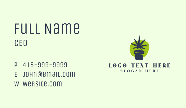 Marijuana Vase Plant Business Card Design Image Preview