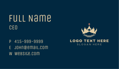 Pixel Crown Cross Business Card Image Preview