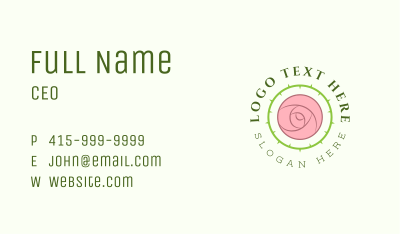 Circular Rose Thorns Business Card