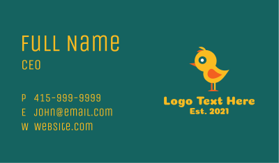 Yellow Baby Chick  Business Card Image Preview