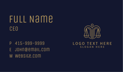 Gold Justice Scale  Business Card Image Preview